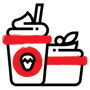 icons of dairy products in red and black